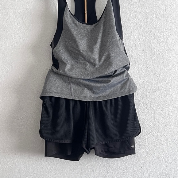 Set of 2 Champion Women's Gray and Black Tank Top with Black  shorts. Size M. - Picture 1 of 7
